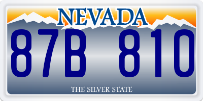 NV license plate 87B810