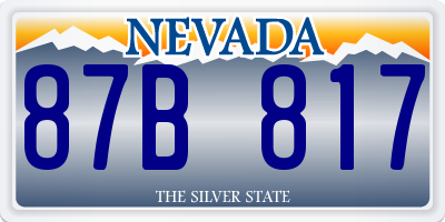 NV license plate 87B817