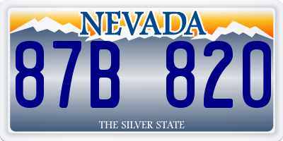 NV license plate 87B820