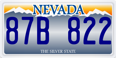 NV license plate 87B822