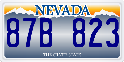 NV license plate 87B823