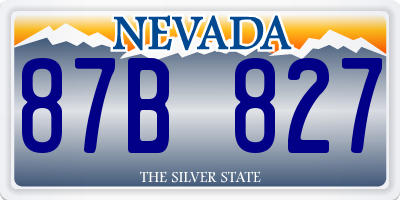 NV license plate 87B827