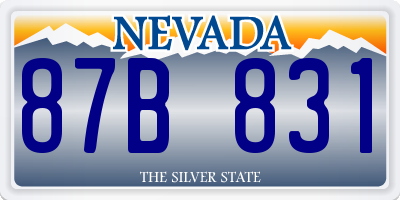 NV license plate 87B831