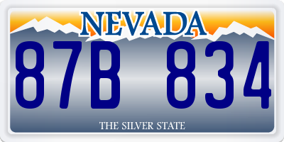 NV license plate 87B834