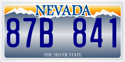 NV license plate 87B841