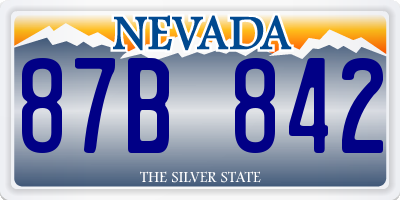 NV license plate 87B842