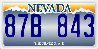 NV license plate 87B843