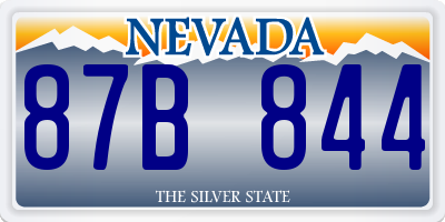 NV license plate 87B844