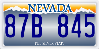 NV license plate 87B845