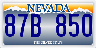 NV license plate 87B850