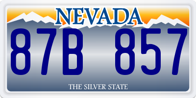 NV license plate 87B857