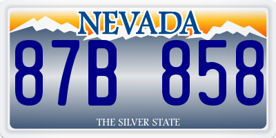 NV license plate 87B858