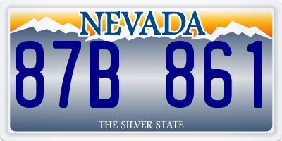 NV license plate 87B861