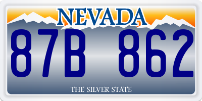 NV license plate 87B862