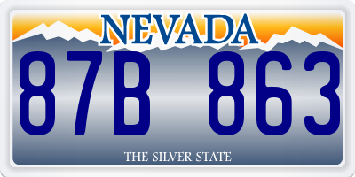 NV license plate 87B863