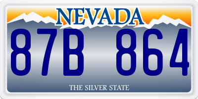 NV license plate 87B864