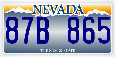 NV license plate 87B865
