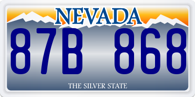 NV license plate 87B868
