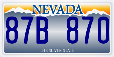 NV license plate 87B870