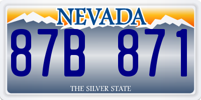 NV license plate 87B871