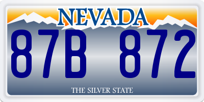 NV license plate 87B872