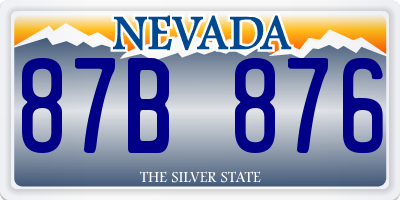 NV license plate 87B876