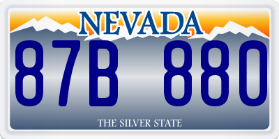 NV license plate 87B880