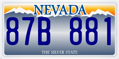 NV license plate 87B881