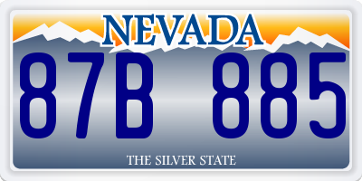 NV license plate 87B885