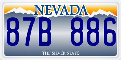 NV license plate 87B886
