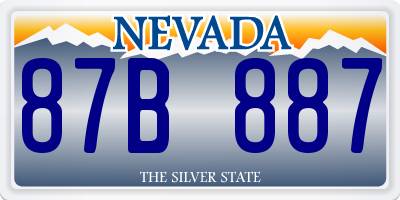 NV license plate 87B887