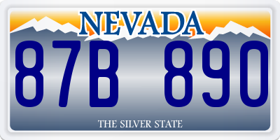 NV license plate 87B890