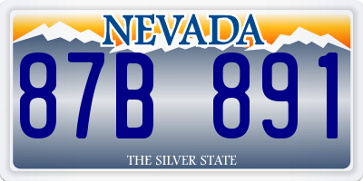 NV license plate 87B891