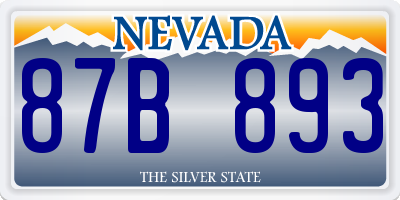 NV license plate 87B893