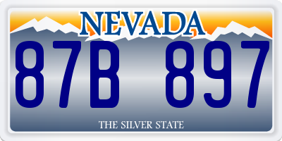 NV license plate 87B897