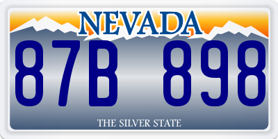 NV license plate 87B898