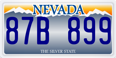 NV license plate 87B899