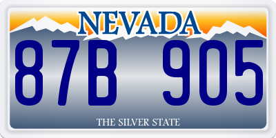 NV license plate 87B905