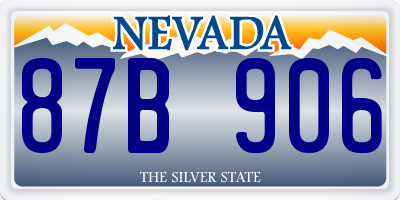 NV license plate 87B906