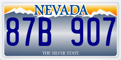 NV license plate 87B907