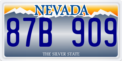 NV license plate 87B909