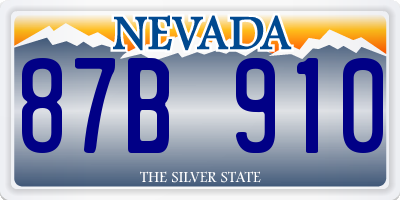 NV license plate 87B910