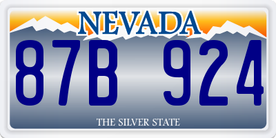 NV license plate 87B924