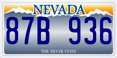 NV license plate 87B936