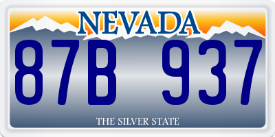 NV license plate 87B937