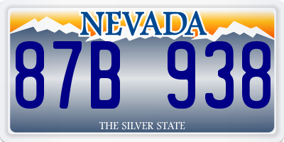 NV license plate 87B938