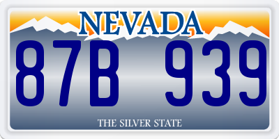 NV license plate 87B939
