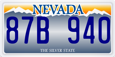 NV license plate 87B940