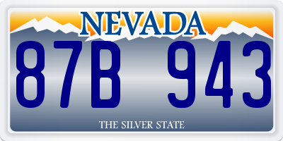 NV license plate 87B943