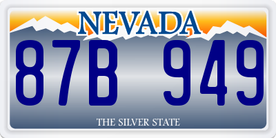 NV license plate 87B949